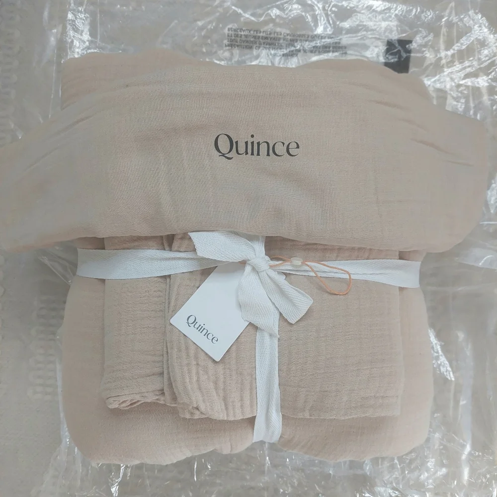 NWT- Quince Organic Cotton Dune Airy Gauze Duvet Cover! Full/ Queen (1210)